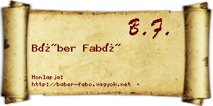 Báber Fabó névjegykártya